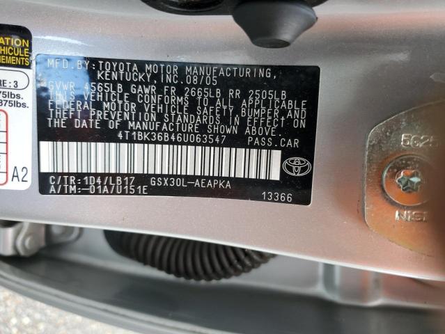 Photo 12 VIN: 4T1BK36B46U063547 - TOYOTA AVALON 