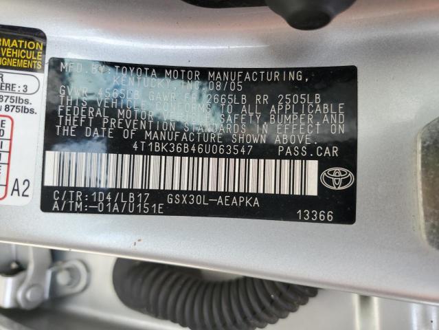 Photo 13 VIN: 4T1BK36B46U063547 - TOYOTA AVALON 