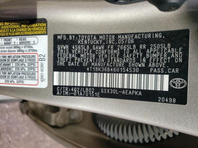 Photo 11 VIN: 4T1BK36B46U154530 - TOYOTA AVALON XL 