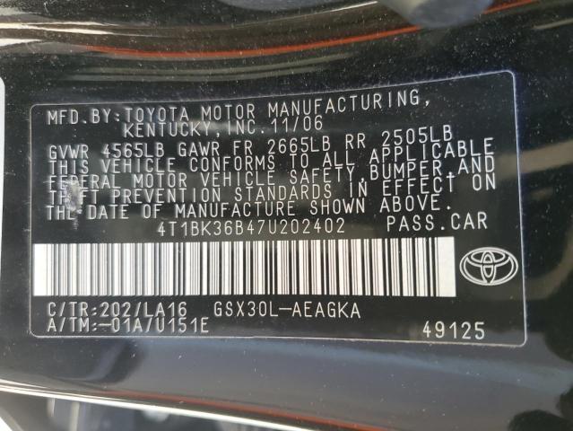 Photo 11 VIN: 4T1BK36B47U202402 - TOYOTA AVALON 