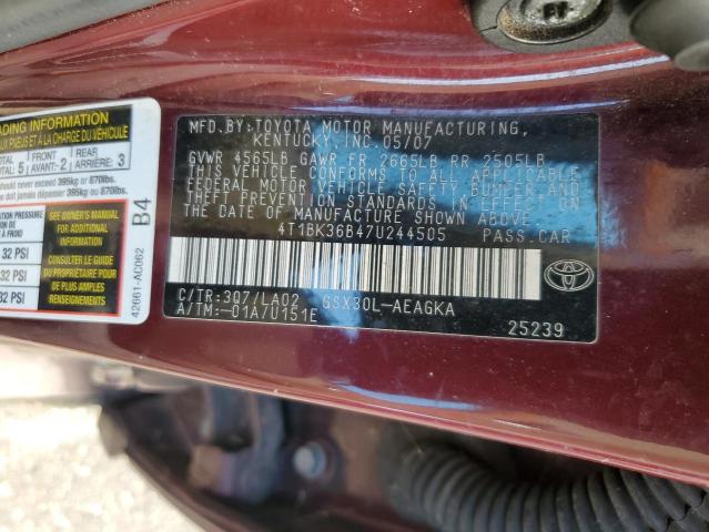 Photo 11 VIN: 4T1BK36B47U244505 - TOYOTA AVALON XL 