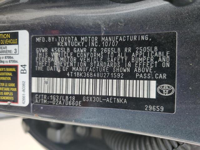 Photo 12 VIN: 4T1BK36B48U271592 - TOYOTA AVALON XL 