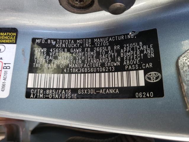 Photo 11 VIN: 4T1BK36B56U106213 - TOYOTA AVALON 