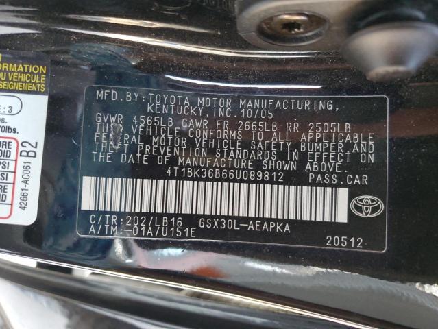 Photo 11 VIN: 4T1BK36B66U089812 - TOYOTA AVALON XL 