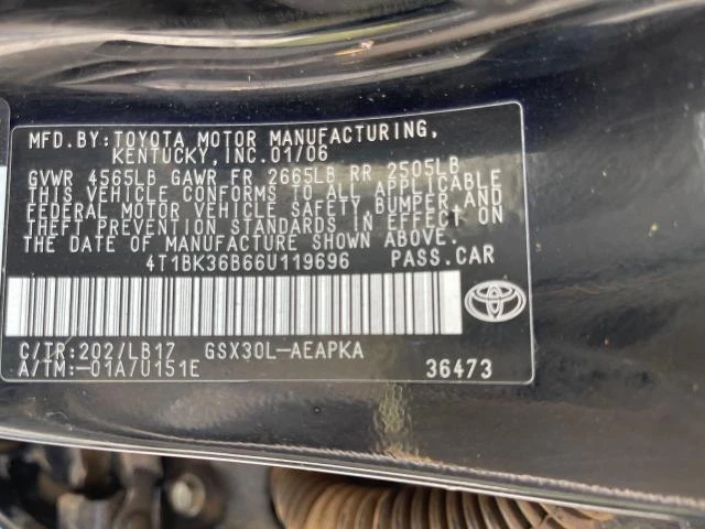 Photo 9 VIN: 4T1BK36B66U119696 - TOYOTA AVALON XL 