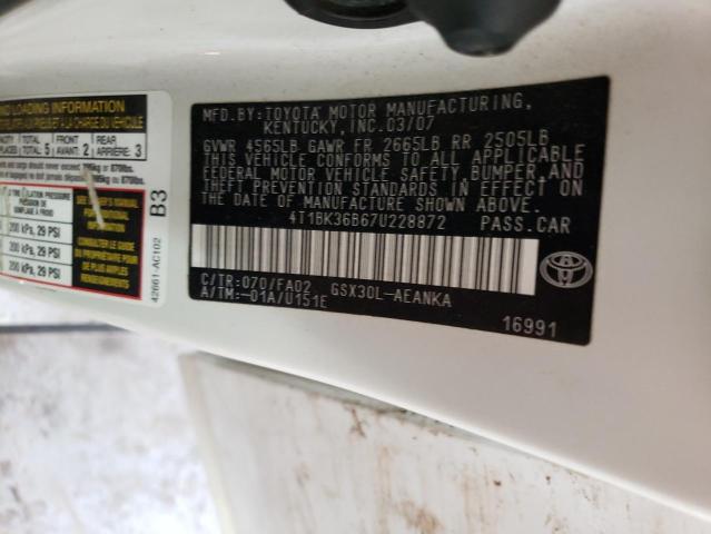 Photo 11 VIN: 4T1BK36B67U228872 - TOYOTA AVALON XL 