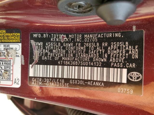 Photo 12 VIN: 4T1BK36B75U014132 - TOYOTA AVALON XL 