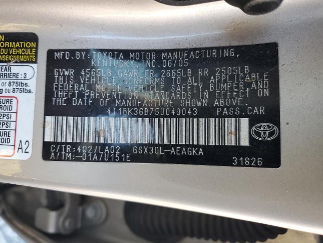 Photo 11 VIN: 4T1BK36B75U049043 - TOYOTA AVALON XL 