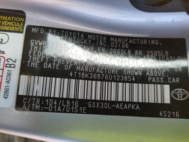 Photo 9 VIN: 4T1BK36B76U123854 - TOYOTA AVALON XL 