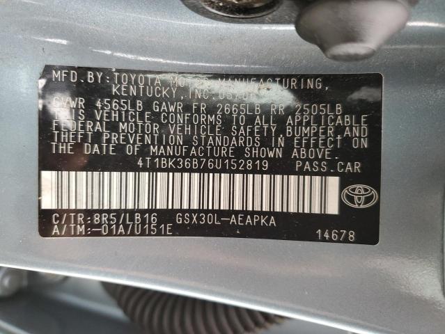 Photo 11 VIN: 4T1BK36B76U152819 - TOYOTA AVALON 