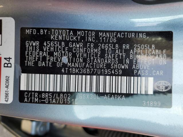 Photo 11 VIN: 4T1BK36B77U195459 - TOYOTA AVALON 