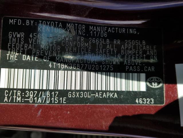 Photo 11 VIN: 4T1BK36B77U201275 - TOYOTA AVALON XL 