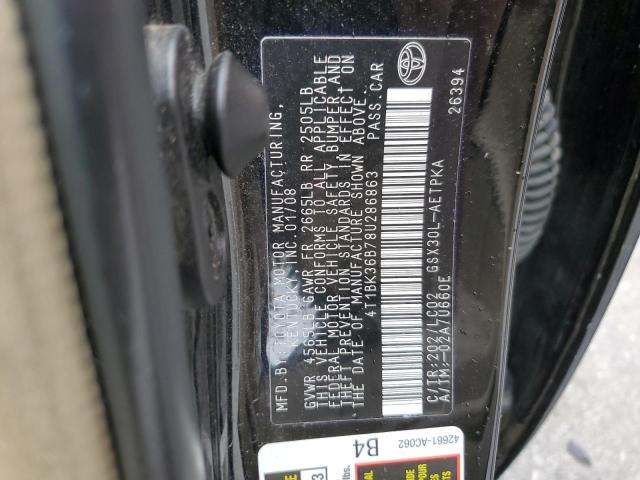 Photo 11 VIN: 4T1BK36B78U286863 - TOYOTA AVALON 