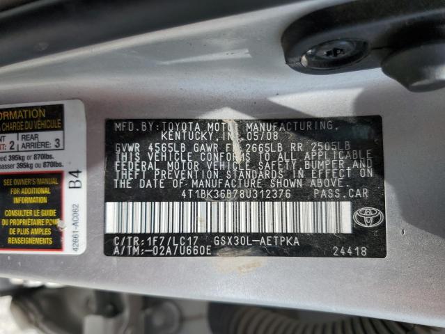 Photo 11 VIN: 4T1BK36B78U312376 - TOYOTA AVALON XL 