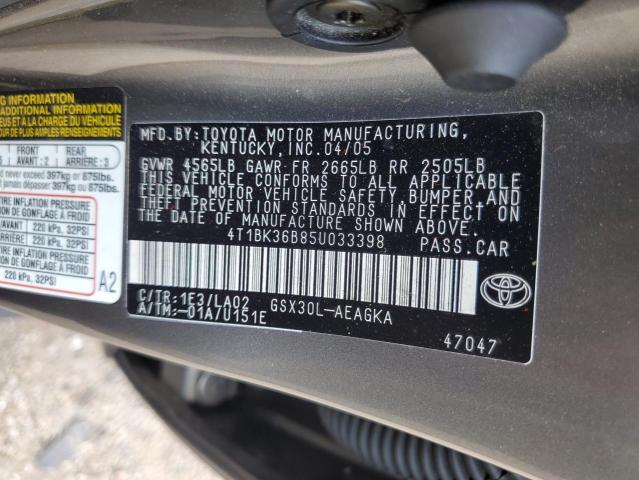 Photo 12 VIN: 4T1BK36B85U033398 - TOYOTA AVALON XL 