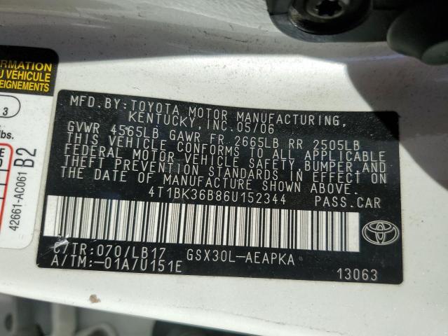 Photo 11 VIN: 4T1BK36B86U152344 - TOYOTA AVALON XL 