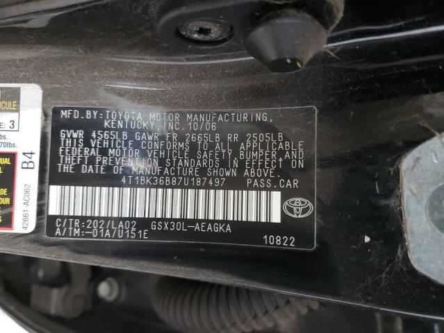 Photo 12 VIN: 4T1BK36B87U187497 - TOYOTA AVALON XL 