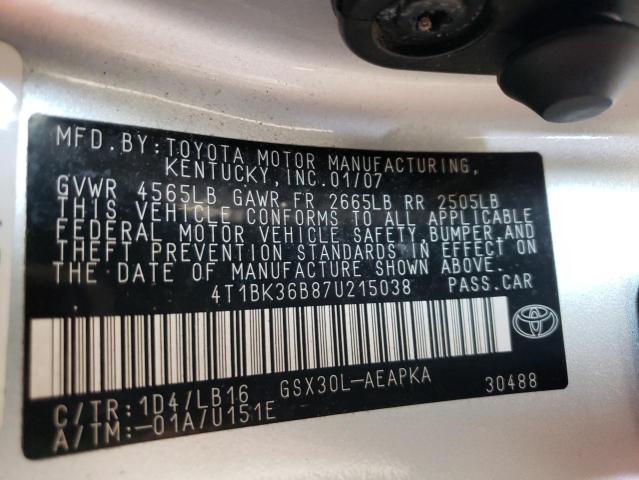 Photo 11 VIN: 4T1BK36B87U215038 - TOYOTA AVALON 