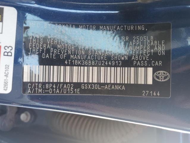 Photo 12 VIN: 4T1BK36B87U244913 - TOYOTA AVALON XL 