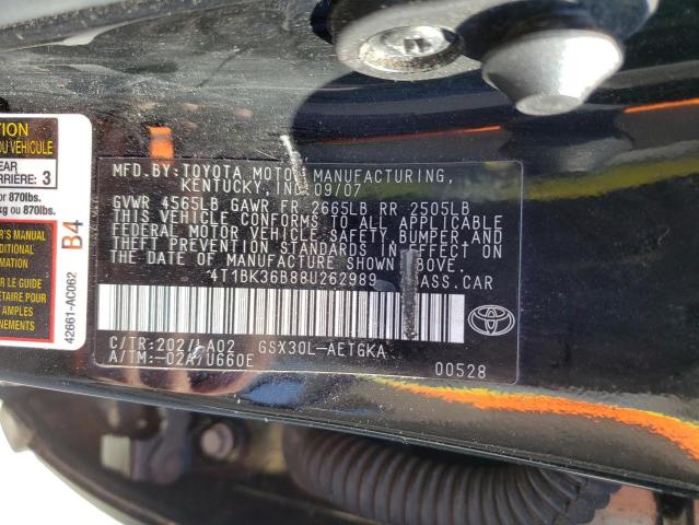 Photo 9 VIN: 4T1BK36B88U262989 - TOYOTA AVALON XL 