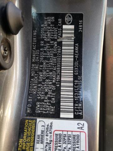 Photo 11 VIN: 4T1BK36B95U027867 - TOYOTA AVALON 