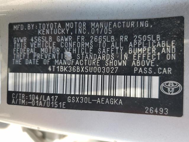 Photo 11 VIN: 4T1BK36BX5U003027 - TOYOTA AVALON 