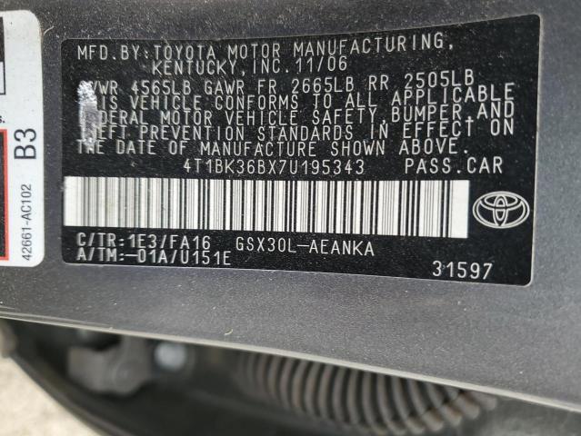 Photo 11 VIN: 4T1BK36BX7U195343 - TOYOTA AVALON 