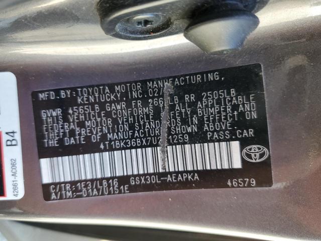 Photo 12 VIN: 4T1BK36BX7U221259 - TOYOTA AVALON 