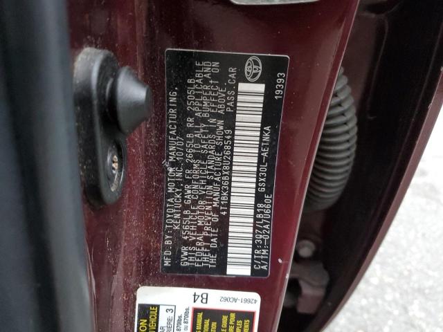 Photo 11 VIN: 4T1BK36BX8U268549 - TOYOTA AVALON 