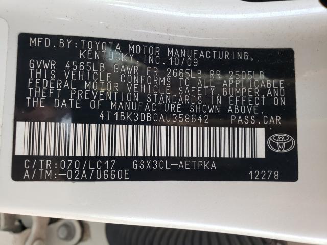 Photo 9 VIN: 4T1BK3DB0AU358642 - TOYOTA AVALON XL 