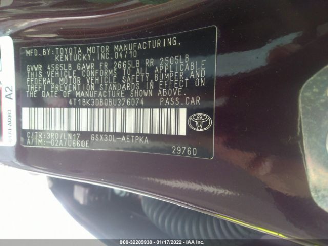 Photo 8 VIN: 4T1BK3DB0B4376074 - TOYOTA AVALON 