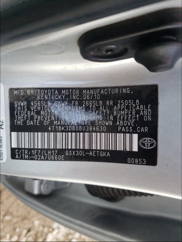 Photo 9 VIN: 4T1BK3DB0BU384630 - TOYOTA AVALON BAS 