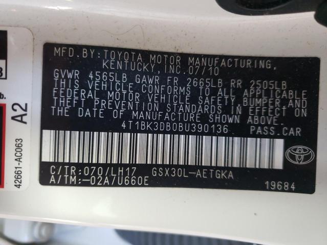 Photo 9 VIN: 4T1BK3DB0BU390136 - TOYOTA AVALON BAS 