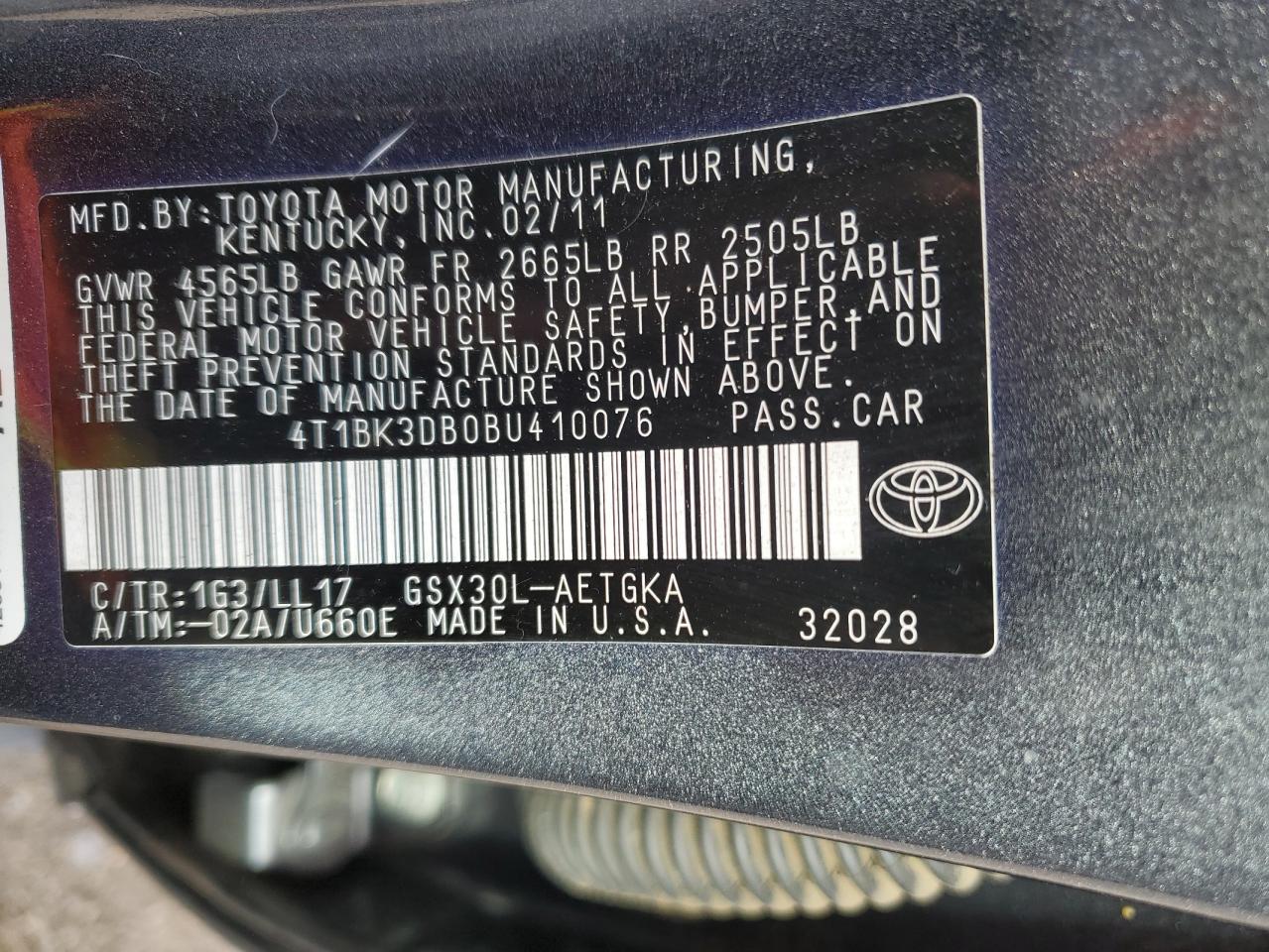 Photo 11 VIN: 4T1BK3DB0BU410076 - TOYOTA AVALON 