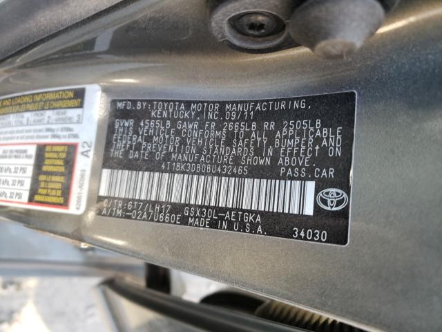 Photo 9 VIN: 4T1BK3DB0BU432465 - TOYOTA AVALON BAS 