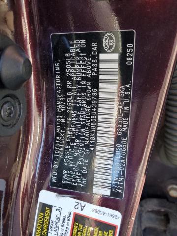 Photo 12 VIN: 4T1BK3DB0BU439786 - TOYOTA AVALON 