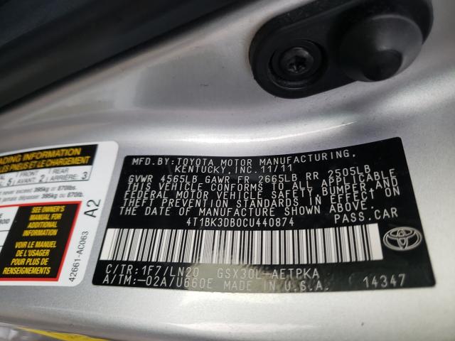 Photo 9 VIN: 4T1BK3DB0CU440874 - TOYOTA AVALON BAS 