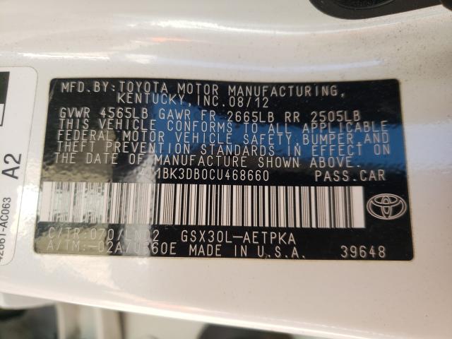 Photo 9 VIN: 4T1BK3DB0CU468660 - TOYOTA AVALON BAS 