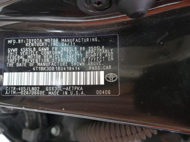 Photo 11 VIN: 4T1BK3DB1BU418414 - TOYOTA AVALON BAS 