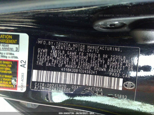 Photo 8 VIN: 4T1BK3DB1CU456341 - TOYOTA AVALON 