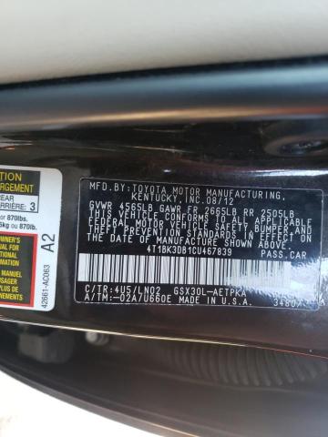 Photo 9 VIN: 4T1BK3DB1CU467839 - TOYOTA AVALON BAS 