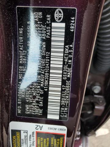 Photo 11 VIN: 4T1BK3DB1CU470112 - TOYOTA AVALON 