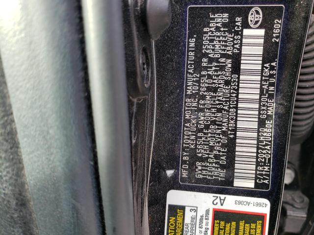 Photo 11 VIN: 4T1BK3DB1CU473530 - TOYOTA AVALON 