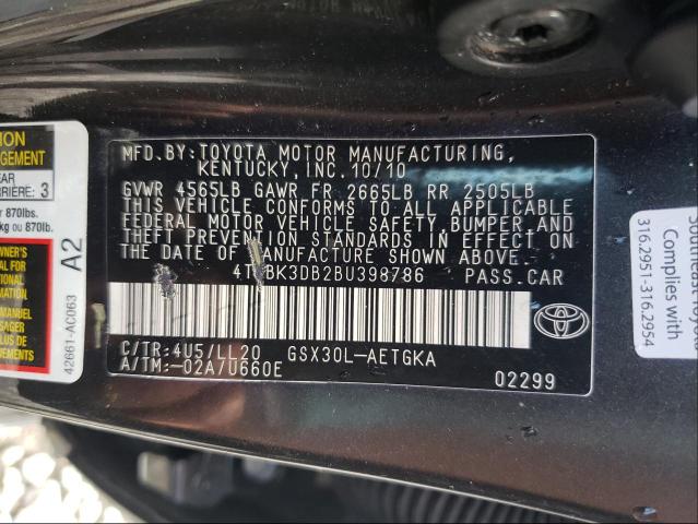 Photo 9 VIN: 4T1BK3DB2BU398786 - TOYOTA AVALON BAS 