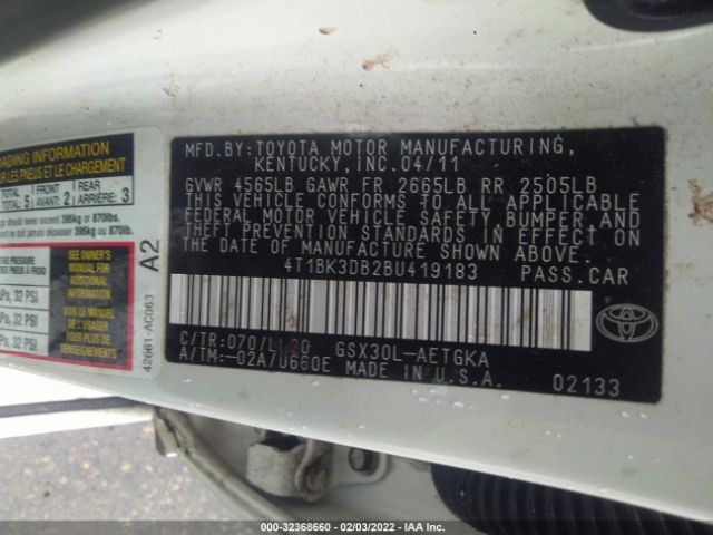 Photo 8 VIN: 4T1BK3DB2BU419183 - TOYOTA AVALON 