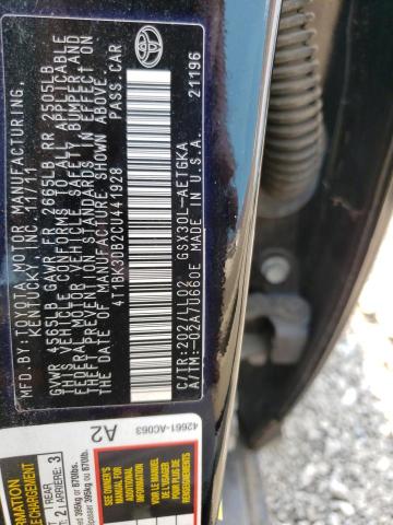 Photo 12 VIN: 4T1BK3DB2CU441928 - TOYOTA AVALON BAS 