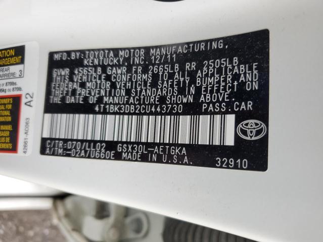 Photo 12 VIN: 4T1BK3DB2CU443730 - TOYOTA AVALON 