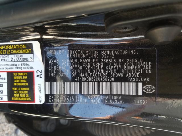 Photo 9 VIN: 4T1BK3DB2CU450208 - TOYOTA AVALON BAS 