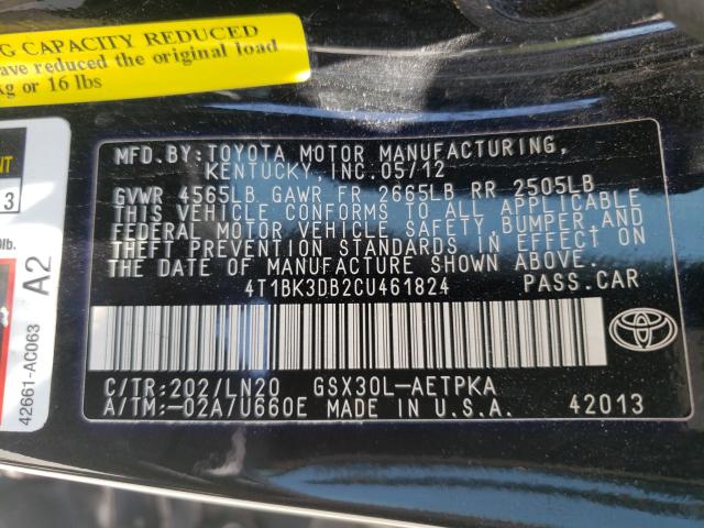 Photo 9 VIN: 4T1BK3DB2CU461824 - TOYOTA AVALON BAS 