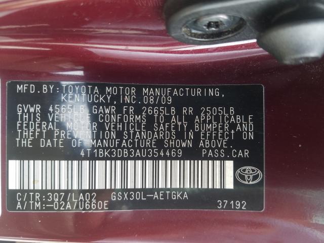 Photo 9 VIN: 4T1BK3DB3AU354469 - TOYOTA AVALON XL 